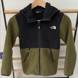 The North Face Kids' Black and Olive Green Puffer Jacket
